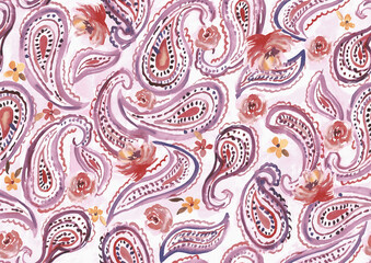 seamless paisley and floral mix multicolour abstract textured print pattern 