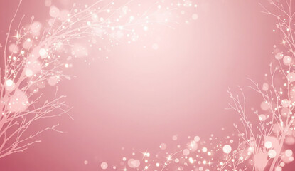 Zarter Hintergrund in rosa mit Lichtern und Ästen
