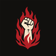 Burning Fist Symbol of Resistance and Revolution
