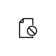 Vector art of icon of a document with a prohibition symbol, isolated on white background