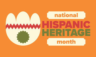 National Hispanic Heritage Month in September and October. Hispanic and Latino Americans culture. Celebrate annual in United States. Poster, card, banner and background. Vector illustration