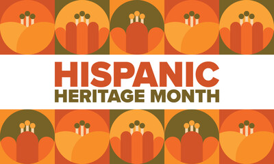 National Hispanic Heritage Month in September and October. Hispanic and Latino Americans culture. Celebrate annual in United States. Poster, card, banner and background. Vector illustration