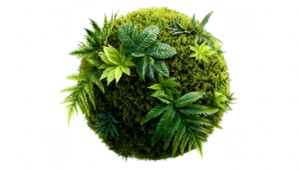 Earth globe covered in lush greenery