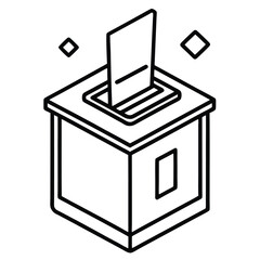 Ballot box with paper and sparkling diamonds voting election