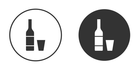 Vodka icon logo design illustration template. Solid Style