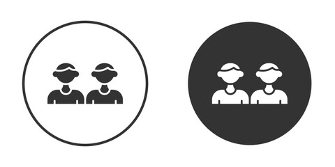 Twin icon logo design illustration template. Solid Style