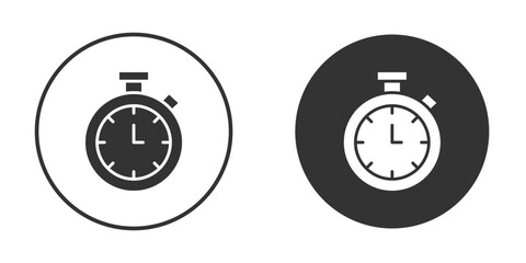Stopwatch icon logo design illustration template. Solid Style