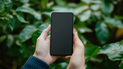 mobile phone in your hands, sitting in the park 