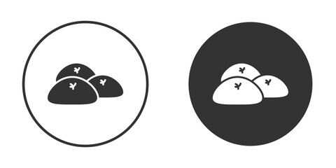 Steamed bread icon logo design illustration template. Solid Style