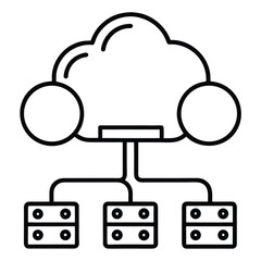 Cloud network diagram with servers and connections cloud computing server infrastructure