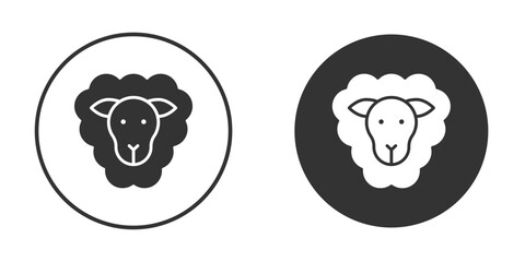 Sheep icon logo design illustration template. Solid Style