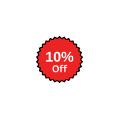 Discounts 10 percent off. Discount badge design.