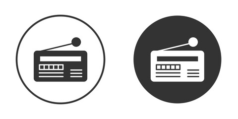 Radio icon logo design illustration template. Solid Style