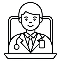 Doctor consultation on laptop screen medical healthcare