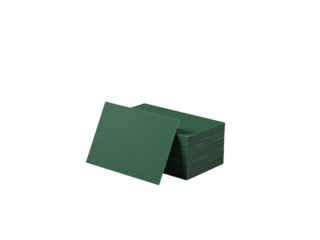 A minimalist composition featuring stacked green square pads on an isolated transparent setting