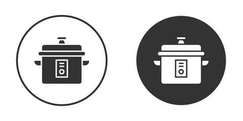 pressure cooker icon logo design illustration template. Solid Style