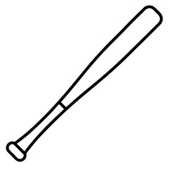 Simple drawing Baseball-bat is a sports equipment used by baseball player during training, game, or championships icon line airt vactor outline Illustrations on white backgrod