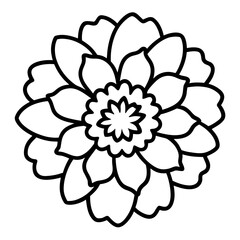 Marigold-flower icon line airt vactor outline Illustrations on white background