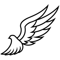 wing-bird  icon line airt vactor outline Illustrations on white background