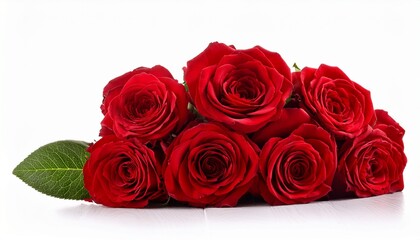 Obraz premium red rose bouquet isolated on white background