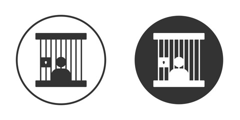 Jail icon logo design illustration template. Solid Style