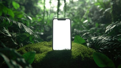 Smartphone in lush jungle setting (8)