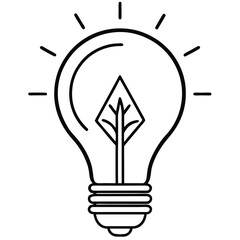 Light bulb with leaf inside lightbulb idea