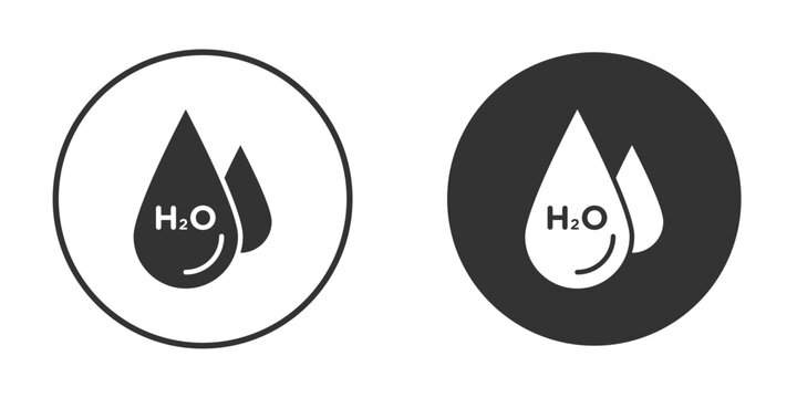 H2o icon logo design illustration template. Solid Style