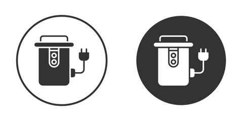 Garbage disposal icon logo design illustration template. Solid Style