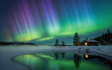 sunset over the river