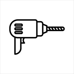 Drill Icon. Symbol isolated white background. vector illustration. color editable.