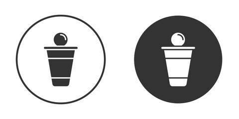 Beer pong icon logo design illustration template. Solid Style