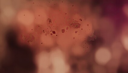 Obraz premium Abstract, blurred, out-of-focus image of reddish-brown blotches and speckles, set against a soft, gradient background of muted browns and purples