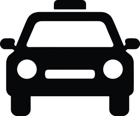 Silhouette taxi front view simple design vector Illustrator