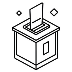 Voting box with ballot and diamonds election vote