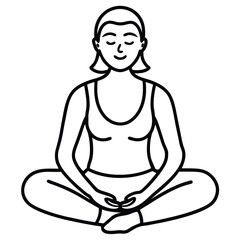 Woman meditating peacefully in lotus pose yoga