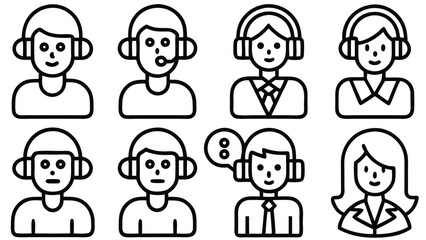 Collection of 40 realistic black outline stroke icons for diverse design projects