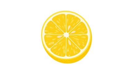 Fresh Yellow Lemon Slice on White Background for Culinary and Health Content
