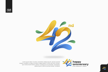 Number 42 logo icon design, 42nd birthday logo number, anniversary 42