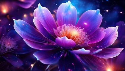 beautiful purple space flowers bloom with vibrant colors and sparkles in a cosmic landscape very beautiful purple space flowers seamless ing time lapse virtual photo background
