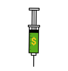 Syringe Filled with Money vector illustration 