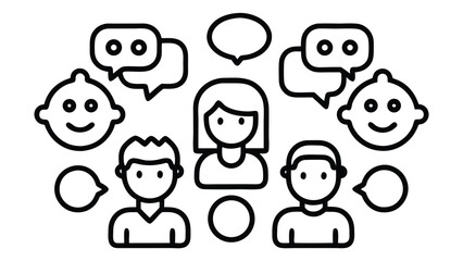 Collection of forty diverse realistic black outline stroke icons representing various concepts and elements