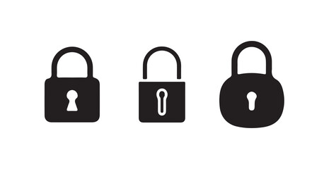 Lock icon collection, locked and unlocked  symbol sign , security icon, vector illustration eps 10.