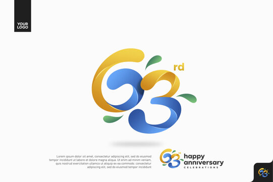 Number 63 logo icon design, 63rd birthday logo number, anniversary 63