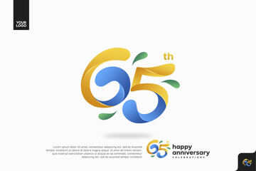 Number 65 logo icon design, 65th birthday logo number, anniversary 65
