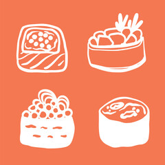 Sushi food ink Japanese cuisine	
