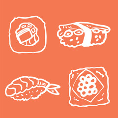 Sushi food ink Japanese cuisine	
