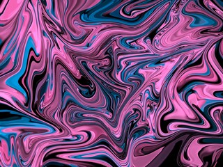ビビッドピンクとブルーの流体マーブル背景｜Vivid Pink and Blue Fluid Marble Abstract Background