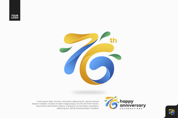 Number 76 logo icon design, 76th birthday logo number, anniversary 76