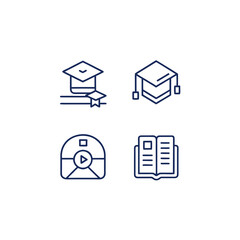 education set of web icons vector